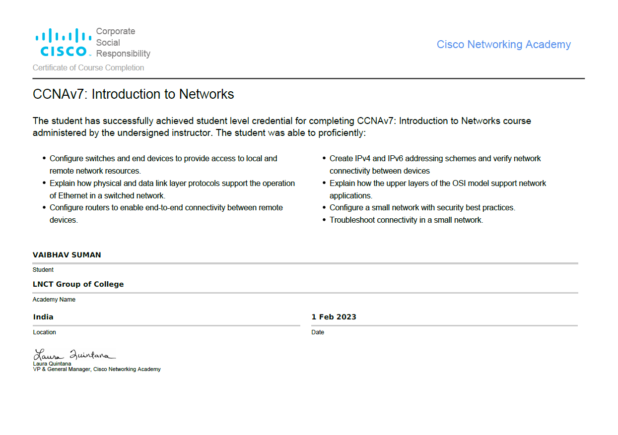 Network Certificate